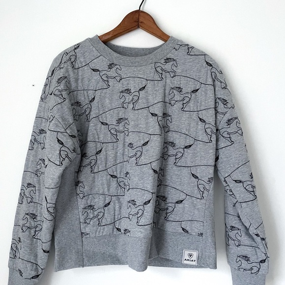 NWOT Ariat Women's Contour Equine Embroidered Crew Sweatshirt. Medium - Picture 3 of 9